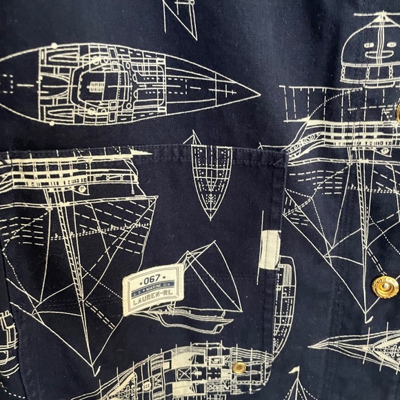 Ralph Lauren navy blue Maritime print jacket sz M - Picture 6 of 10